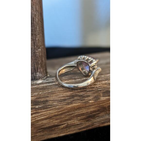 Trillion Cut Amethyst 925 Sterling Silver Ring Size 5.75 - Picture 2 of 10